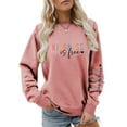 thumbnail image 2 of Wangmeiwg Women's Sweatshirts Women's Hoodies Sweatshirt Casual Round Neck Pullover with Letter Print Stylish for Autumn and Winter Wear Pink M, 2 of 4