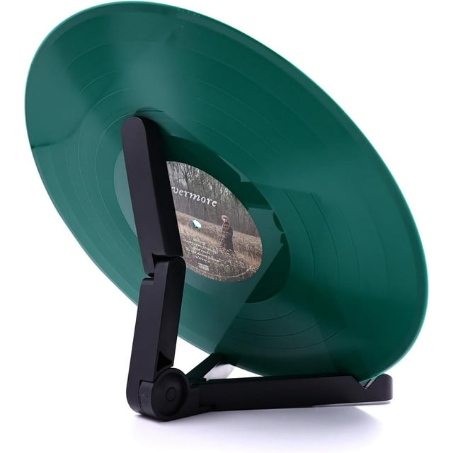 MayRecords Vinyl Record Display Stand Foldable Anti-skid Multifunctional Organizer LP Albums Storage Holder (Black)