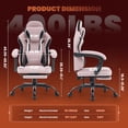 thumbnail image 3 of JONPONY Big and Tall 400LBS Gaming Chair with Foot Rest,Breathable Fabric for Home Office Desk, Ergonomic High Back Computer Chair with Headrest & Lumbar Support, Pink, 3 of 9