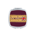 thumbnail image 1 of Union Jack UK London Stamp Britian Square Mirror Portable Compact Pocket Makeup Double Sided Glass, 1 of 3