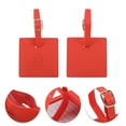 thumbnail image 3 of Unique Bargains 1 Pc Square Luggage Tag for Travelling Red Polyurethane, 3 of 5
