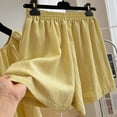 thumbnail image 6 of CHUMUD Cotton Linen Two Piece Sets for Women Summer Outfits Short Sleeve Crew Neck Tees Shorts Casual Beach Vacation, 6 of 8