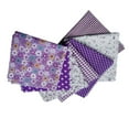 thumbnail image 4 of kurtrusly 7 Pieces Cotton Fabric Flower Print Colorful Quarters Bundle SewingQuilting Crafting Mixed Style Patchwork Set Purple, 4 of 6
