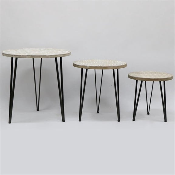 Jeco F-AT033 Metal And Wood Tables