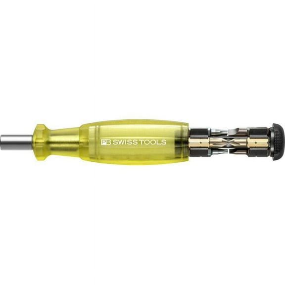 PB Swiss PB 6464.Yellow Bit Holding Screwdriver with Magazine, Slotted