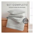 thumbnail image 4 of Edredón Ligero Real Textil + 2 Fundas de Almohada, Juego de Colcha Matrimonial, Color Gris Claro, 4 of 7