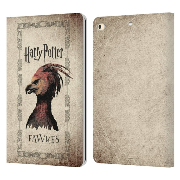 Head Case Designs Officially Licensed Harry Potter Chamber Of Secrets II Fawkes Phoenix Creature Leather Book Case Compatible with Apple iPad 9.7 2017 / iPad 9.7 2018