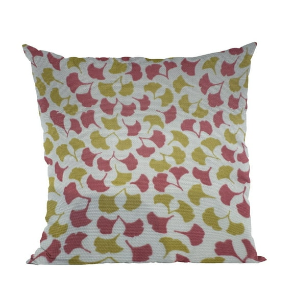 Plutus Brands Red Mustard Beige Autumn Blossom Floral Luxury Throw Pillow