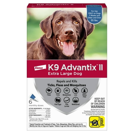 K9 Advantix II Flea and Tick Treatment for Extra Large Dogs, 6-Pack