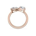 thumbnail image 2 of 1.10 Carat Excellent Round & Pear Cut Natural Diamond Beautiful Bridal Two Stone Ring for Bride Solid 14K Rose Gold Size 5, 2 of 8