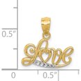 thumbnail image 3 of 14K Yellow & Rhodium With Diamond-Cut Love Pendant (15 X 15) Made In United States yc1077, 3 of 5