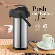 Alpine Cuisine Stainless Steel Thermos Vacuum 5-L Hand Pressed with Plastic Handle & Lid, Leak-Proof Sports drinks jug flask for Water Coffee Tea, Comfortable & Lightweight, Hot & Cold Beverage