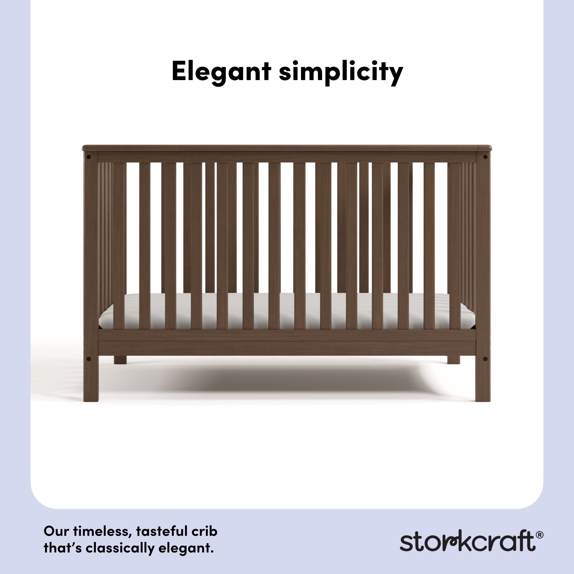Storkcraft Hillcrest 4-in-1 Convertible Baby Crib, Hazelnut