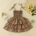 thumbnail image 4 of Vedolay Dresses For Girls Little Girls' Sequin Mesh Tull Dress Sleeveless Flower Party Ball Gown,Brown 6-12 Months, 4 of 5