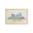 thumbnail image 1 of Georgia Wall Art with Frame, Computer Graphics of City, Printed Fabric Poster for Bathroom Living Room, 35" x 23", Ivory Multicolor, by Ambesonne, 1 of 2