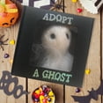 thumbnail image 2 of Adopta un fantasma de peluche con pergamino, fantasma peludo blanco, decoración de Halloween JShteea El nuevo, 2 of 9