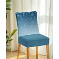 thumbnail image 2 of Stretch Chair Covers Set of 6, Xmas Snowflake Winter Snow Universal Fit Elastic Decorative Dining Chairs Slipcovers for Wedding, Banquet, White Snowflakes Seamless on Pink, 2 of 6