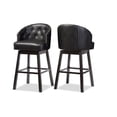 thumbnail image 3 of Baxton Studio Avril Modern and Contemporary Black Faux Leather Tufted Swivel Barstool with Nail heads Trim (Set of 2), 3 of 4