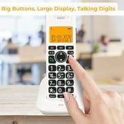 Expandable Corded/Cordless Phone System with Answering Machine, Big Button Senior Phone with Caller ID/Call Blocking & Handset/Amplified Speakerphones, Landline Business Telephones, Black