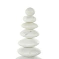 thumbnail image 5 of 3" x 12" White Marble Stacked Stone Abstract Sculpture with Black Block Base, by DecMode, 5 of 9