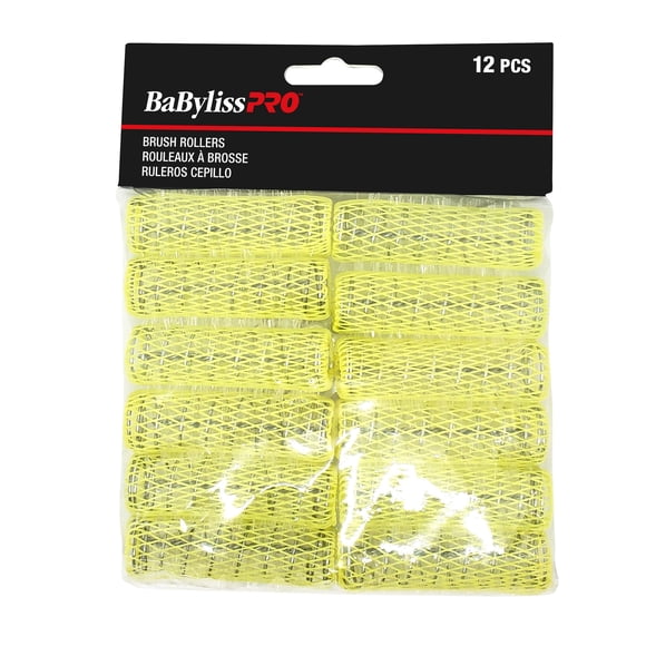 BaBylissPRO Brush Rollers, Yellow - Bag of 21