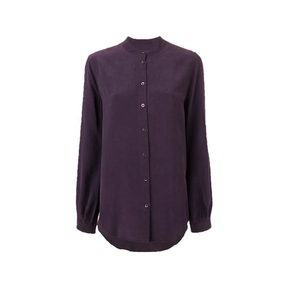 $218 EQUIPMENT FEMME Caban HENRI Sans Col BLOUSE à Boutons Soie ( TP )