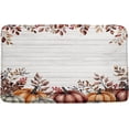 thumbnail image 2 of Fall Pumpkin Bath Mat Thanksgiving Watercolor Leaves Autumn Pumpkin Harvest Doormat Microfiber Memory Foam Absorbent Area Rug Bathroom Decor Rug,16x24 Inch, 2 of 6