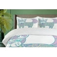 thumbnail image 4 of Ambesonne Unicorn Cat Duvet Cover Sets, Magic Cat Ethnic, 2-King, Pink Teal Pale Yellow, 4 of 7