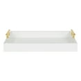 thumbnail image 2 of Kate and Laurel Lipton Decorative Tray with Polished Metal Handles, White and Gold, 2 of 5