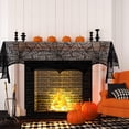 thumbnail image 2 of Round Lace Table Topper Black Spider Tablecloth and Fireplace Spider Decorations Lace Spiderweb Mantle Scarf Cover for Halloween Window, Dinner Party, Festival Party, Scary Movie Nights, 2 of 7
