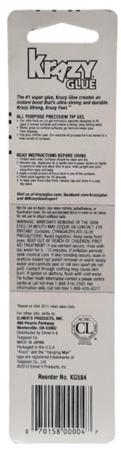 Krazy Glue All Purpose Super Glue Gel 0.07 oz Tube (Pack of 24)