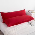 thumbnail image 4 of 2 Pack Microfiber Body Pillowcases Set, Soft and Cozy Long Pillows Covers, (Body pillow not included), 20" x 54", Red, 4 of 5