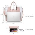 thumbnail image 6 of Dasein Women Two Tone Handbag Purse Top Handle Shoulder Bag Tote Hobo Work Bag w/Matching Clutch, 6 of 8