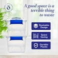 thumbnail image 5 of 5 Pack Small Clear Plastic Storage Bins with Latching Lids, 7.5 Quart, Blue, 5 of 18