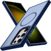 Magnetic for Galaxy S23 Ultra Case,[Compatible with Magsafe],[10 FT Military Grade Drop Protection] Slim Protective Translucent Matte,TPU PC Luxury Protective Phone Case Blue 16-s23u-02