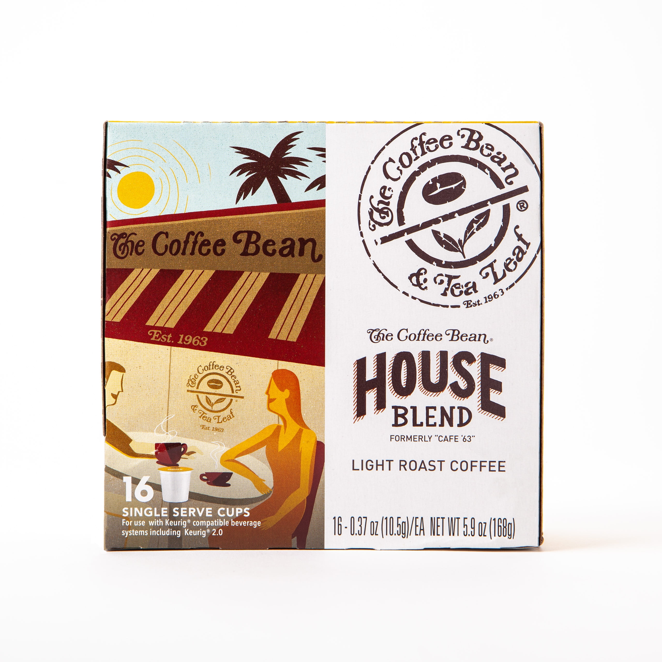 The Coffee Bean & Tea Leaf House Blend Light Roast Single Serve Coffee for Keurig Brewers, 1 Box of 16 (16 Total Pods)