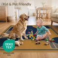 thumbnail image 4 of ODIKA 8'x10' Ultra-Soft Area Rug, Navy Mustard Geometric Art Bold Abstract Shapes with Accents Washable, Bare feet friendly, Silk-Touch for Bedroom, Under Sectional, 4 of 7