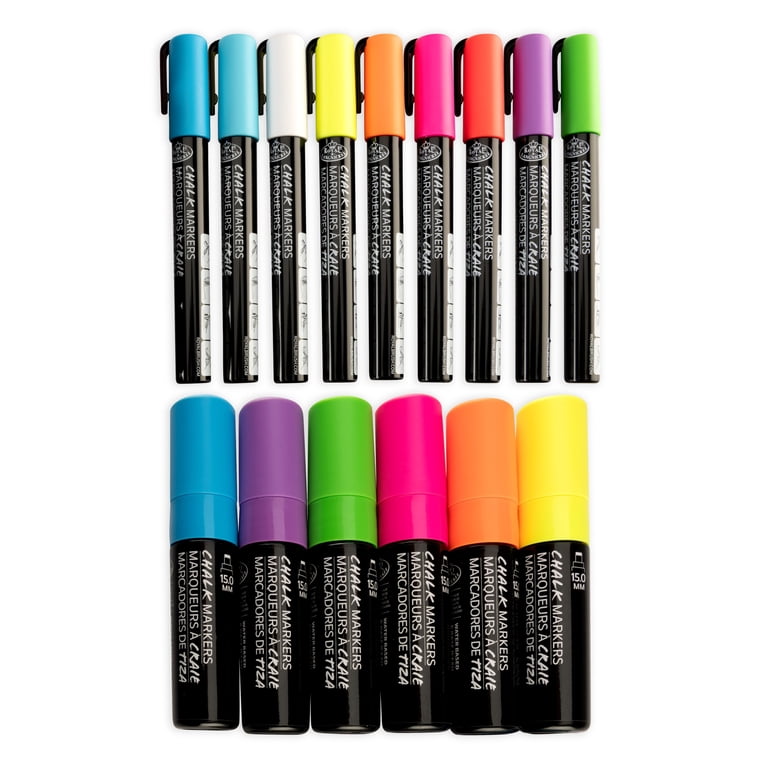 Royal & Langnickel - 15pc Neon Chalk Marker Variety Set, 2MM and