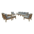thumbnail image 2 of Modway Marina 10 Piece Outdoor Patio Teak Set in Natural Gray, 2 of 11