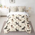 thumbnail image 3 of Manfei Cute Pug Twin Bedding, Dachshund Paw Print Bedding Comforter Set, Offwhite Brown, Reversible, 7-Piece, 3 of 6
