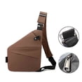 thumbnail image 5 of JeashCHAT Anti Theft Travel Bag Slim Sling Bag Crossbody Travel Bag with Adjustable Strap Crossbody Chest Bag for Casual Travel Hiking, Gifts for Women Men, Coffee, 5 of 5