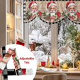 thumbnail image 5 of Merry Christmas Tie Up Valances Curtain, Xmas Santa Poinsettia Holly Bowknot Wood Grain Adjustable Rod Pocket Short Window Treatment Tie Up Curtains Valances for Kitchen Living Room Bathroom 42x18 In, 5 of 9
