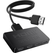 HDMI Splitter 1 in 4 Out, 4K 3D 1080P HDMI Splitter 1 to 2 for Dual Monitors, 1x4 HDMI Splitter for MacBook, Xbox, PS3/4, Blu-Ray Player Roku 4K HD Hdmi Screen Splitter Switcher