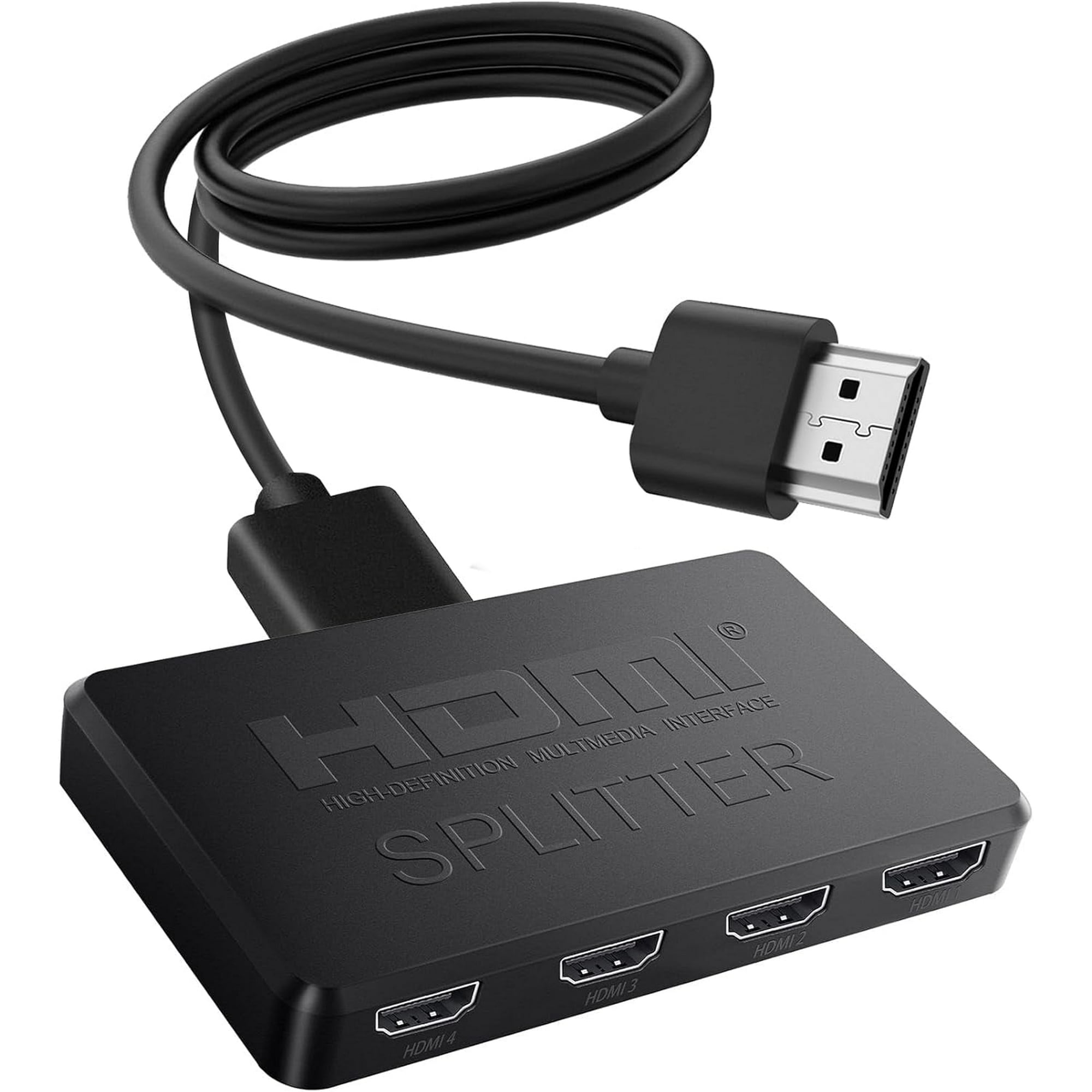 HDMI Splitter 1 in 4 Out, 4K 3D 1080P HDMI Splitter 1 to 2 for Dual Monitors, 1x4 HDMI Splitter for MacBook, Xbox, PS3/4, Blu-Ray Player Roku 4K HD Hdmi Screen Splitter Switcher