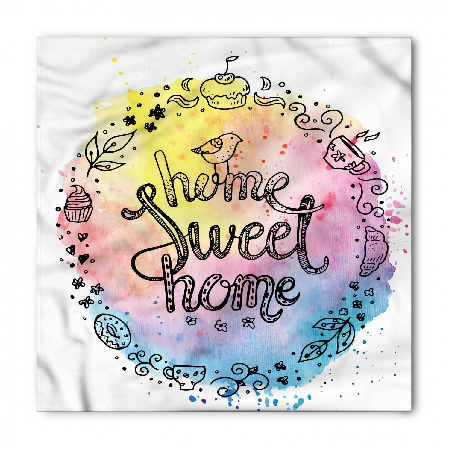 Saying Bandana, Words in a Circle, Unisex Head and Neck Tie, by Ambesonne