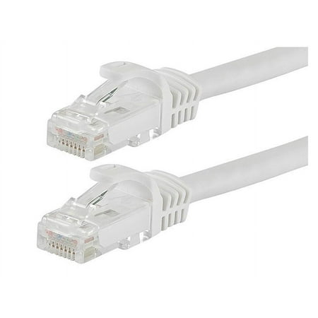 UPC: 0844660098195 | Monoprice Flexboot Cat6 Ethernet Patch Cable – Network Internet Cord – RJ45  Stranded  550Mhz  UTP  Pure Bare Copper Wire  24AWG  1ft  White
