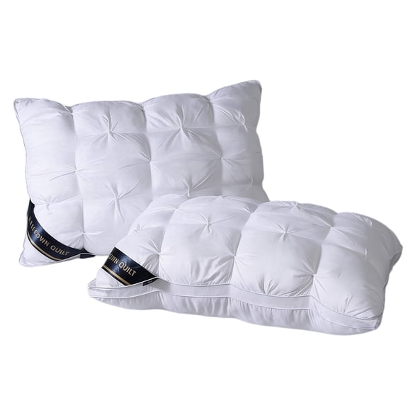 2-Pack White Twisted Bed Pillows (20" x 16.5") - Soft Plush Down Alternative, Breathable and Hypoallergenic, Standard Size