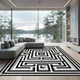 thumbnail image 2 of ODIKA 8'x10' Ultra-Soft Area Rug, Geometric Bold Angular Rectangular Paths Nested Livingroom Grey None Washable, Bare feet friendly, Silk-Touch for Bedroom, Under Sectional, 2 of 7