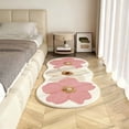 thumbnail image 4 of Upgraded Pink Cute Rugs for Bedroom, Floral Area Rug, Non-Slip Absorbent Bathroom Mat Super Cute Machine Washable Bathroom Mat Floral Soft Fluffy Bath Mat 47"x15" E, 4 of 8