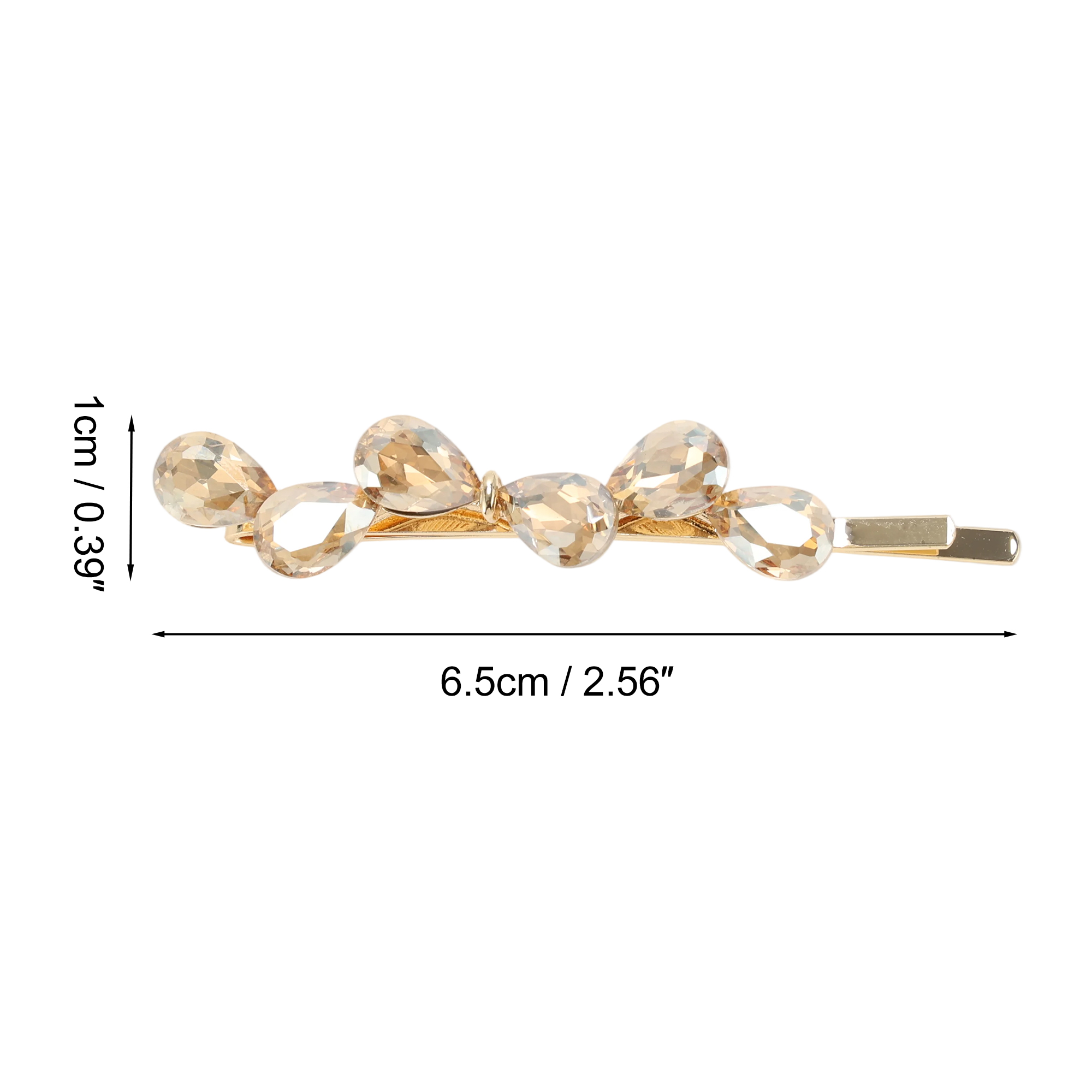 Unique Bargains 2Pcs Faux Crystal Bobby Pin Fashionable Hair Styling Champagne